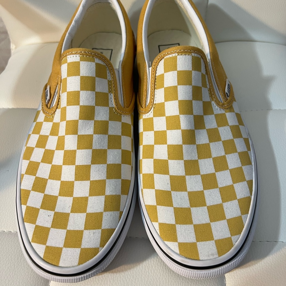 yellow checkered vans